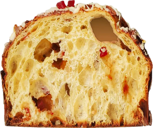 Panettone de guayaba cortado